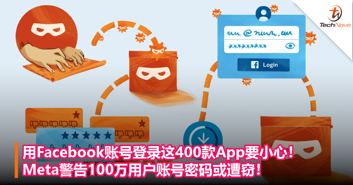 用Facebook账号登录这400款App要小心！Meta警告100万用户账号密码或遭窃！