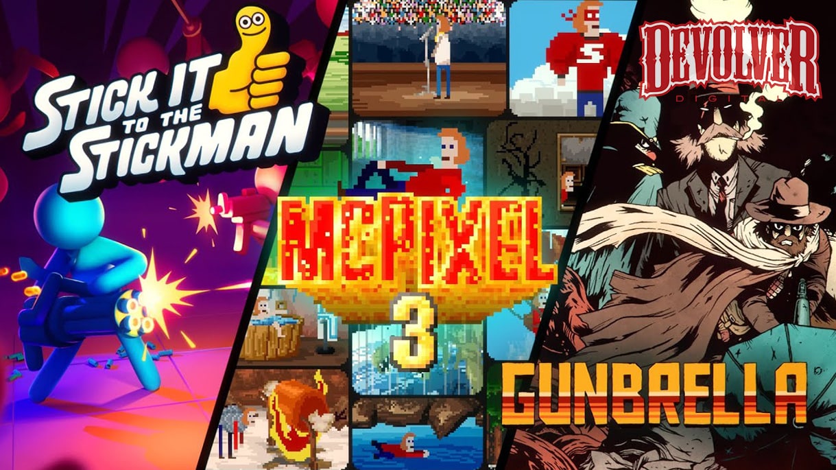 《伞枪英雄》、《Stick it to the Stickman》、《Mcpixel 3》等新作释出试玩版