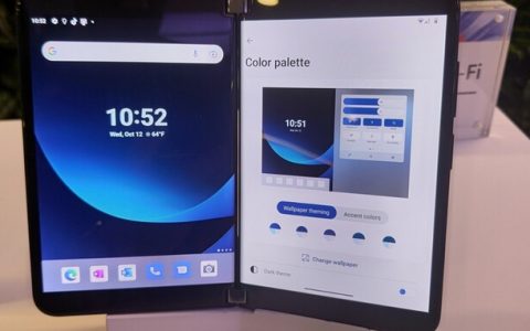 微软双屏手机Surface Duo更新图片曝光，微软把Android 12L变Windows 11了