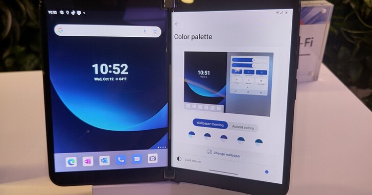 微软双屏手机Surface Duo更新图片曝光，微软把Android 12L变Windows 11了
