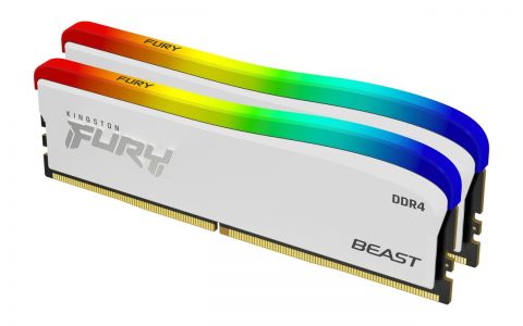 金士顿推出FURY Beast炽白限定版DDR4 RGB内存采纯白散热片与圆弧线条设计