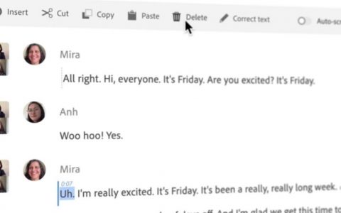 Adobe运用人工智能，让影片剪辑可以像是文字编辑一样简单