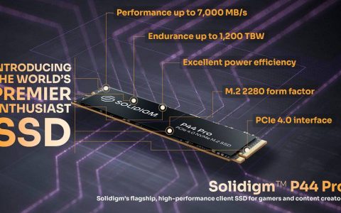 7GB/s 存取速度瞄准电竞玩家，Solidigm P44 Pro 固态硬盘即将上市