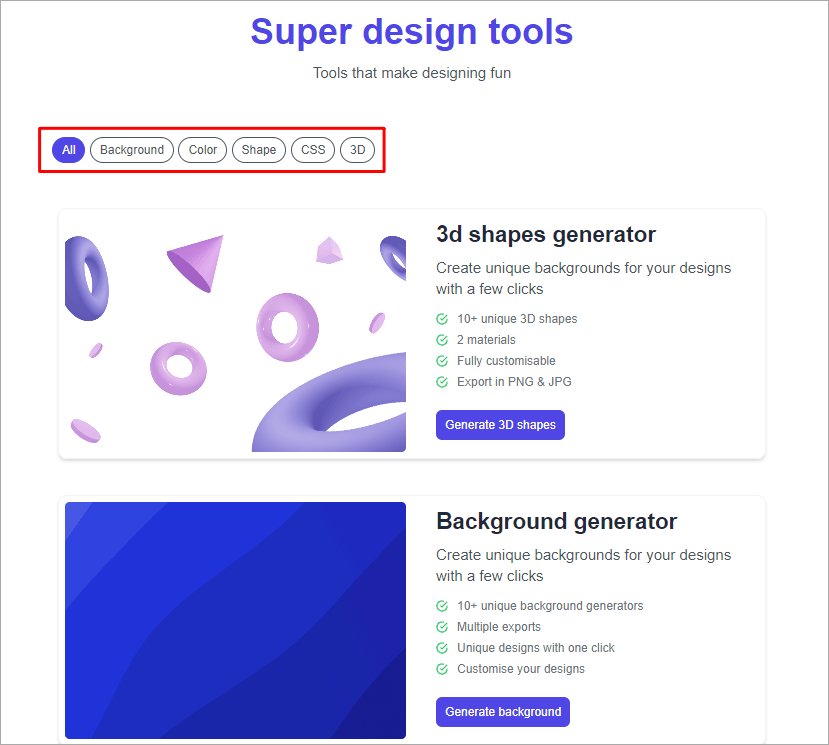 Super designer 在线超级背景创作机，共有 3D、渐层、CSS 等 9 种背景工具让你设计！