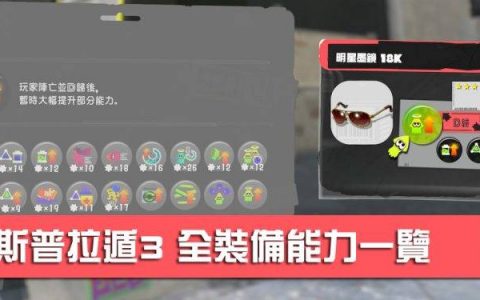 斯普拉遁3 基础/追加装备能力 要怎么搭配？ 要塞几大几小才够？