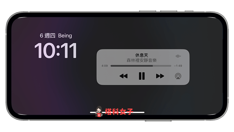 iPhone 锁屏横向桌面时钟