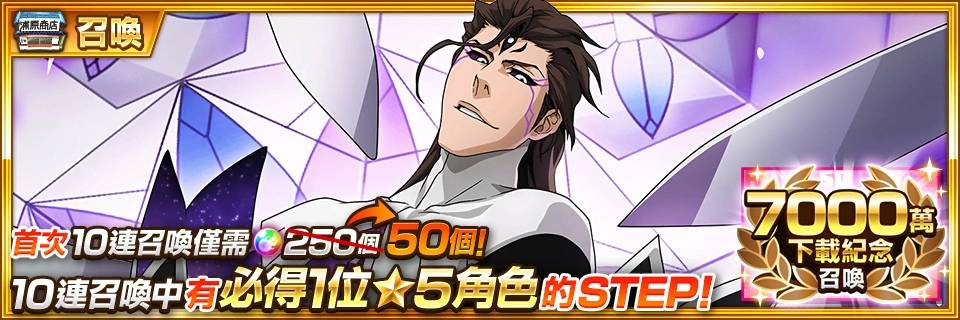 《BLEACH： Brave Souls》全球下载次数突破7000万次！ 庆祝活动隆重登场！