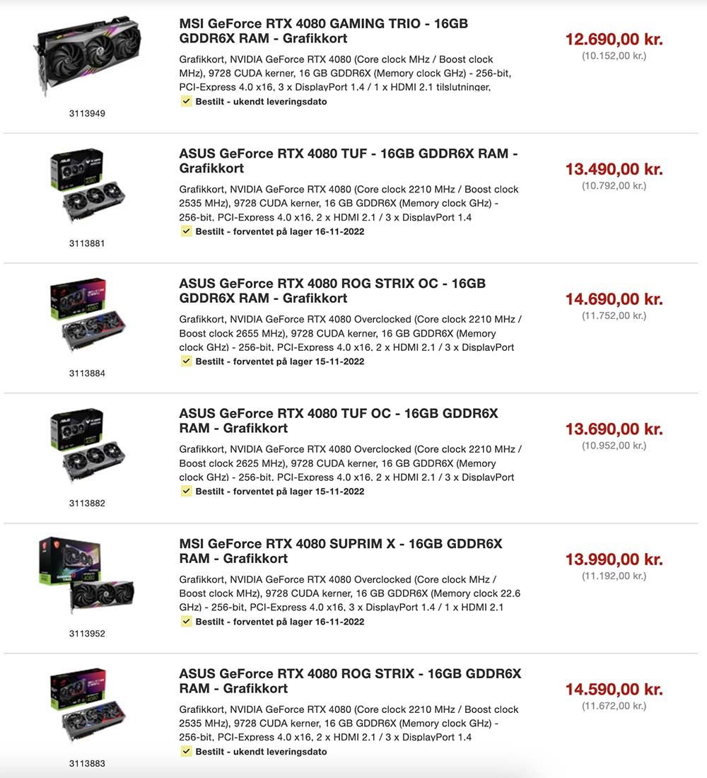 ASUS TUF Gaming 与 ROG Strix 系列 GeForce RTX 4080 显示卡曝光