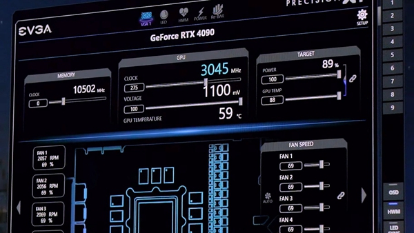 这是大哥 EVGA 一怒之下没推出的那款 RTX 4090 FTW3 显卡：电源接口位置独特、可超频 3.0 GHz