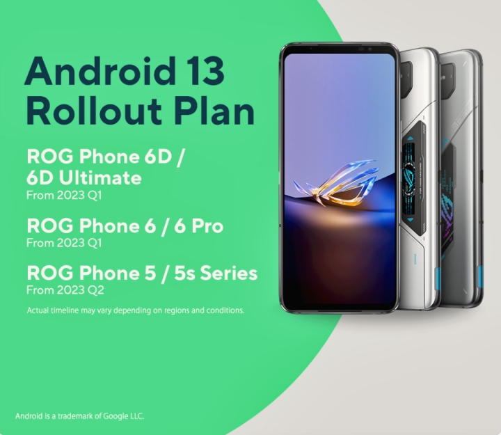 华硕公布旗下手机 Android 13 升级时程，Zenfone 9 最快年底升级