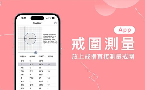 戒围测量 App《Ring Sizer》放上戒指直接测量戒围及戒指尺寸并换算
