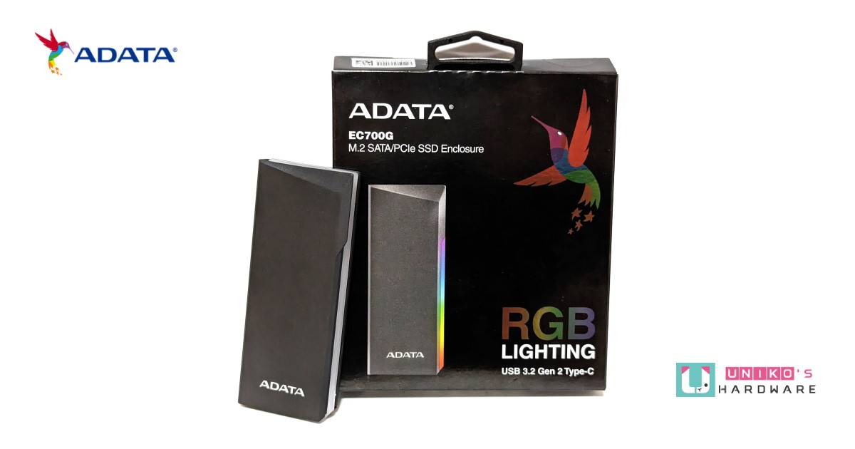 ADATA EC700G M.2 PCIe / SATA 固态硬盘外接盒开箱评测