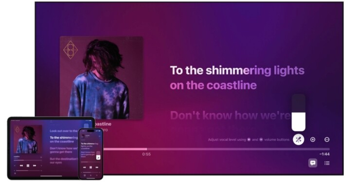 Apple 卡拉 OK 唱起来！ Apple Music 加入即时歌词和人声调整、伴唱对唱都可以