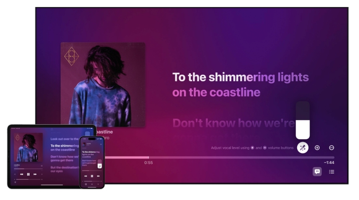 Apple 卡拉 OK 唱起来！ Apple Music 加入即时歌词和人声调整、伴唱对唱都可以