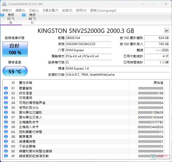 Kingston NV2 PCIe 4.0 NVMe SSD 評測開箱