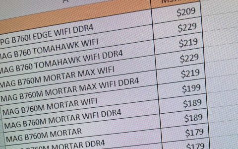 MSI MAG B760M Mortar Max WiFi 主板将支持 Non-K 处理器 BCLK 超频