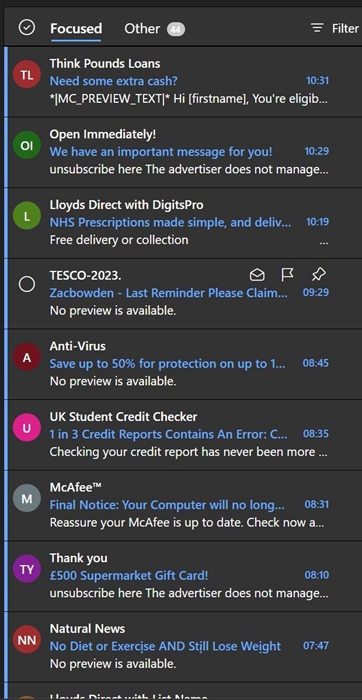 微软 Outlook 垃圾邮件过滤器出现故障，导致用户收到大量垃圾邮件