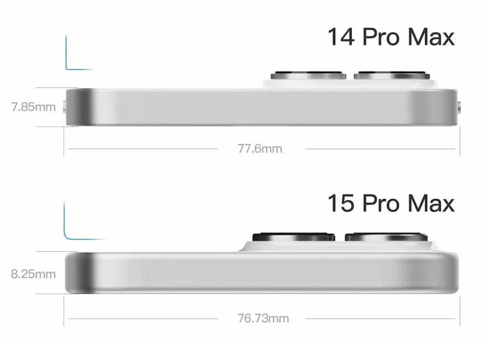 iPhone 15 Pro Max 外观设计图片流出，揭露机身造型与尺寸3