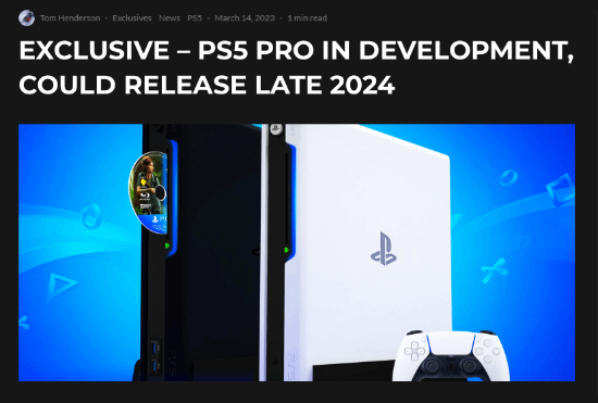 Tom Henderson改口会有PS5 Pro 或明年推出