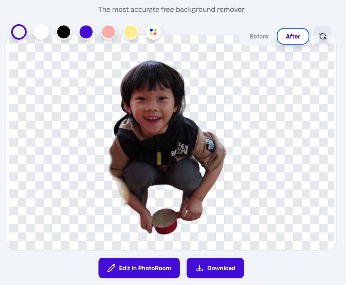 PhotoRoom – 上传即去背，还有各种背景可以选择替代
