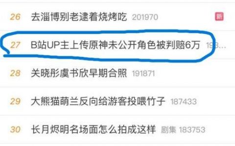 赔偿6万人民币！Bilibili Up主上传未公开《原神》角色被判了！