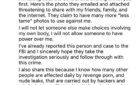 女演员被黑客勒索私密照 直接大解放反击