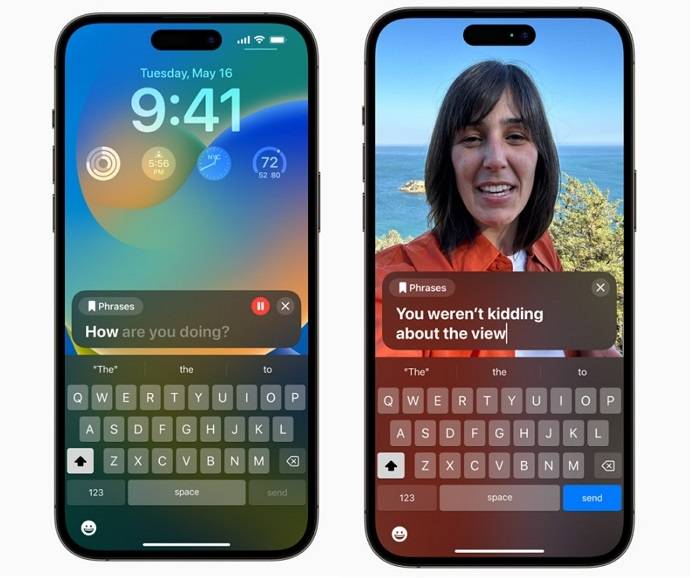 在 iPhone、iPad 和 Mac 上的「Live Speech」功能，可将输入的文字转为语音，就可进行对话、电话或 FaceTime 通话。