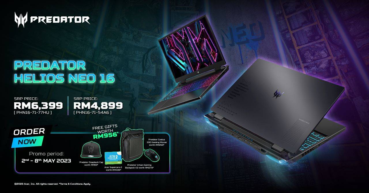 Acer Predator Helios Neo 16 大马售价正式公布！拥有宜人的价格及配置！