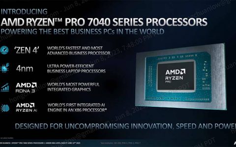 商用市场加入AI技术提升竞争力，AMD Ryzen Pro 7040系列笔记本电脑用处理器登场
