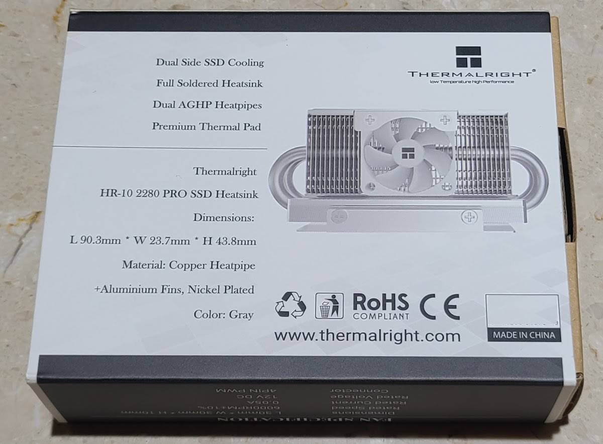 Thermalright （索摩乐） HR-10 2280 PRO M.2 2280 SSD 主动式散热器简测