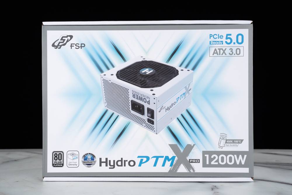 白化实力派 ： ATX3.0、短机身、白金转换率 | 全汉 Hydro PTM X PRO ATX3.0 PCIe5.0 1200W White