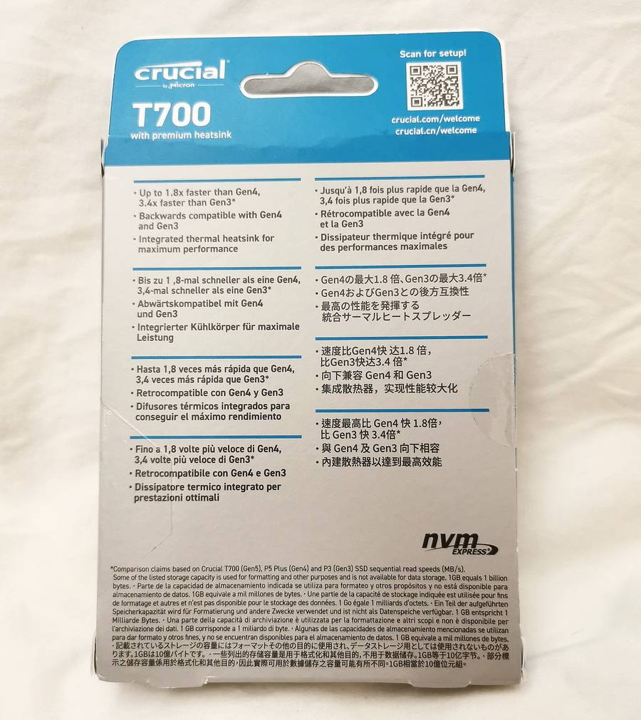 Micron Crucial T700 Pro PCIe Gen5 SSD - 超高速读写 散热片有效降温