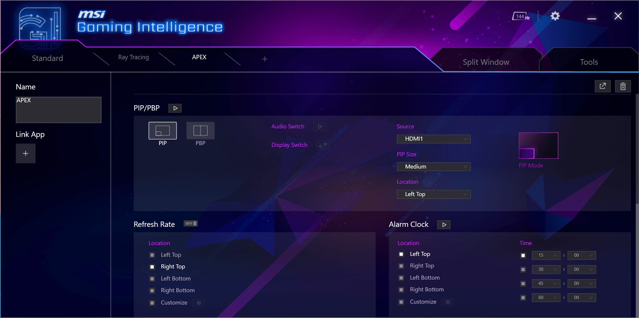 微星电竞屏幕MSSI MAG 274UPF使用评测：Gaming Intelligence APP 设定