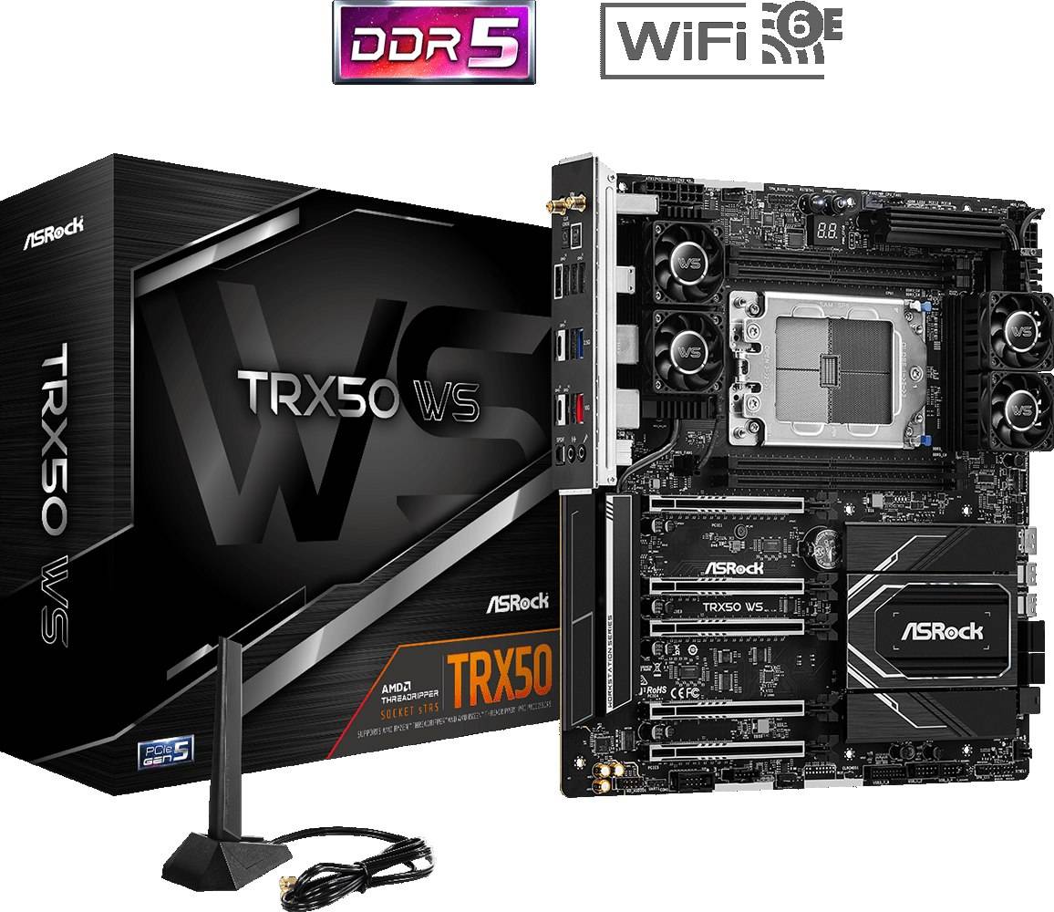 TRX50 WS主机支持Threadripper PRO 7000与Ryzen Threadripper 7000等系列工作站处理器。