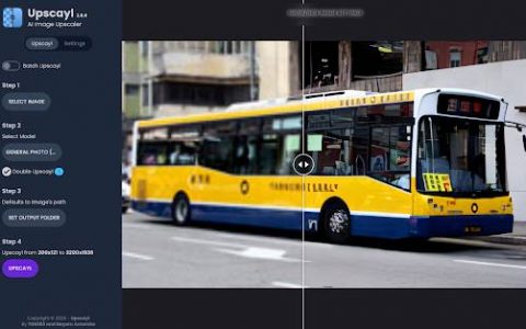 Upscayl 免费 AI 图像放大软件，多种算法适用照片、文字到图画