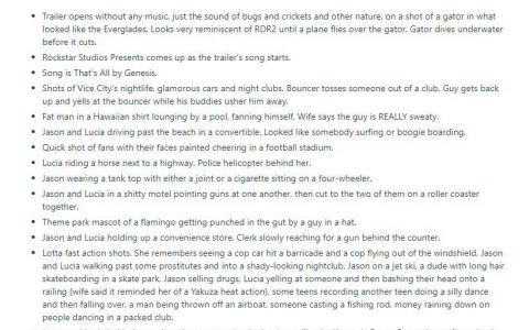 传《GTA 6》下周发预告！网友提前曝光《GTA 6》游戏预告片内容