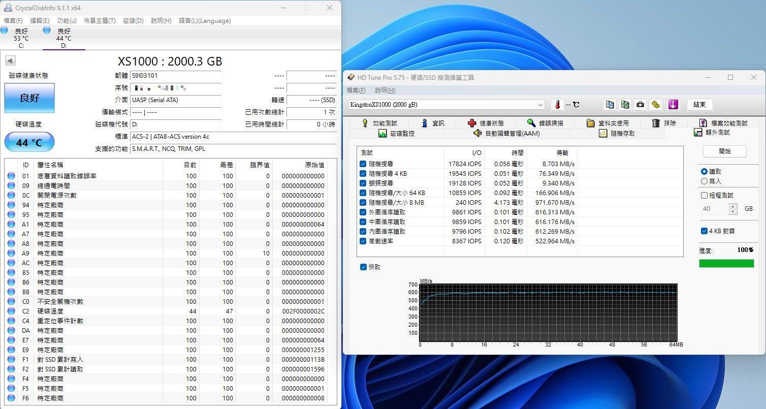 金士顿Kingston XS1000 2TB Portable SSD外接式固态硬盘-2TB大容量，1050MB/s高速传输轻巧带着走