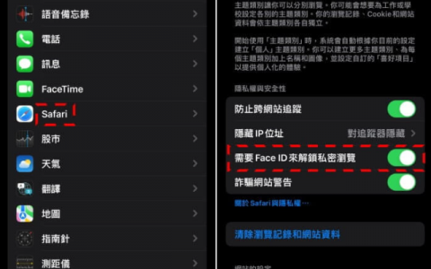 iPhone Safari 私密浏览如何设定 Face ID 上锁？ 重要的网页锁起来