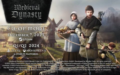 Steam极好评《中世纪王朝》4人合作地图12月实装，开放世界RPG硬派生存农家模拟名作