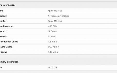 M3 Max Geekbench 跑分网上首度曝光
