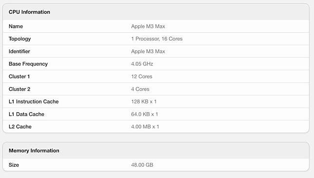 M3 Max Geekbench 跑分网上首度曝光