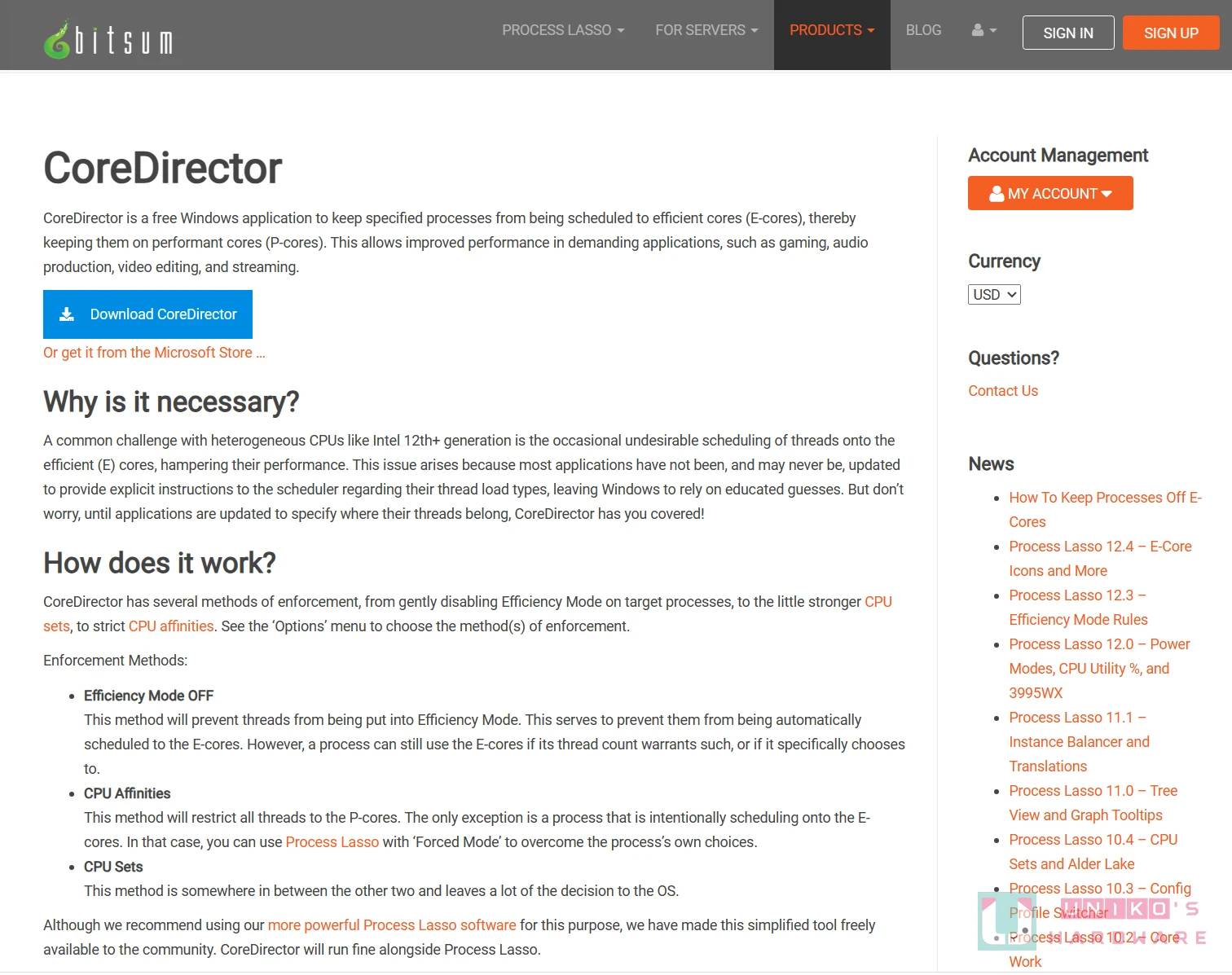 CoreDirector 解决大小核调度不够聪明问题，自动让指定程序置于 P-Core 执行