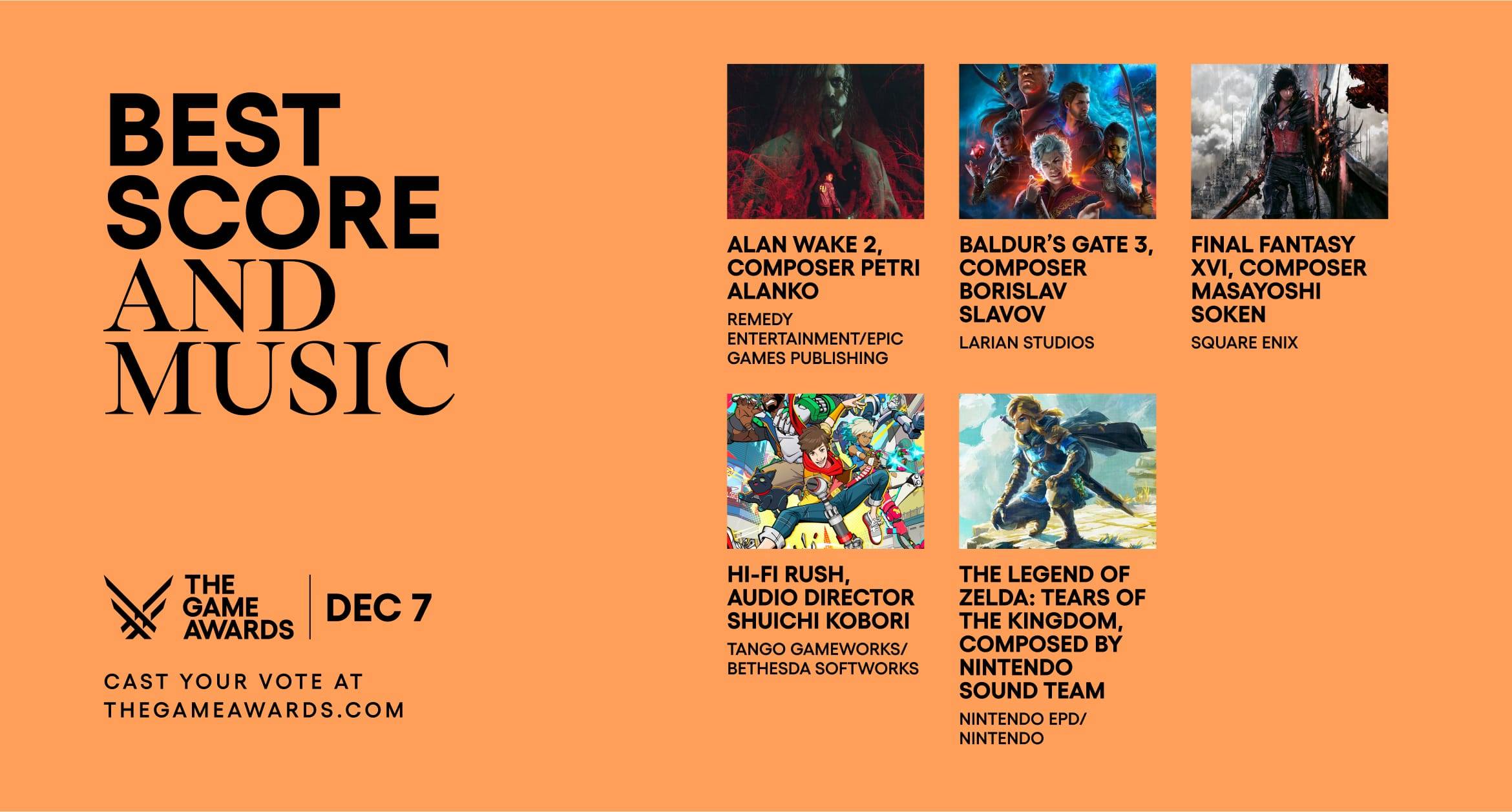 The Game Awards 2023提名名单公开！《Baldur’s Gate 3》与《Alan Wake 2》各获得8项提名！