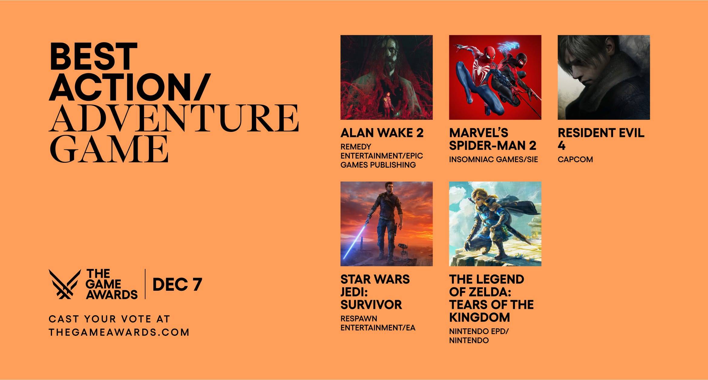 The Game Awards 2023提名名单公开！《Baldur’s Gate 3》与《Alan Wake 2》各获得8项提名！