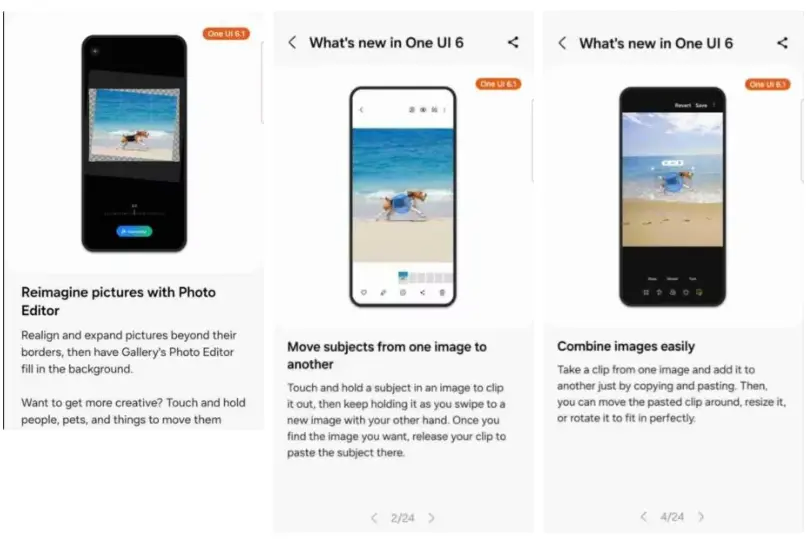 Samsung One UI 6.1曝光：支持 AI 助力图片编辑、通话翻译等新功能！
