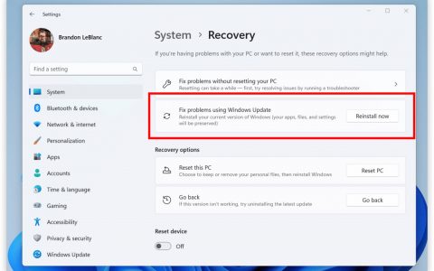 Windows 系统重装变得更简单！ 微软将在 Windows 11 加入这项好用功能