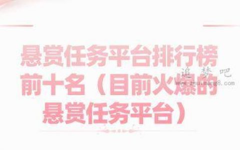 悬赏任务平台排行榜前十名（目前火爆的悬赏任务平台）