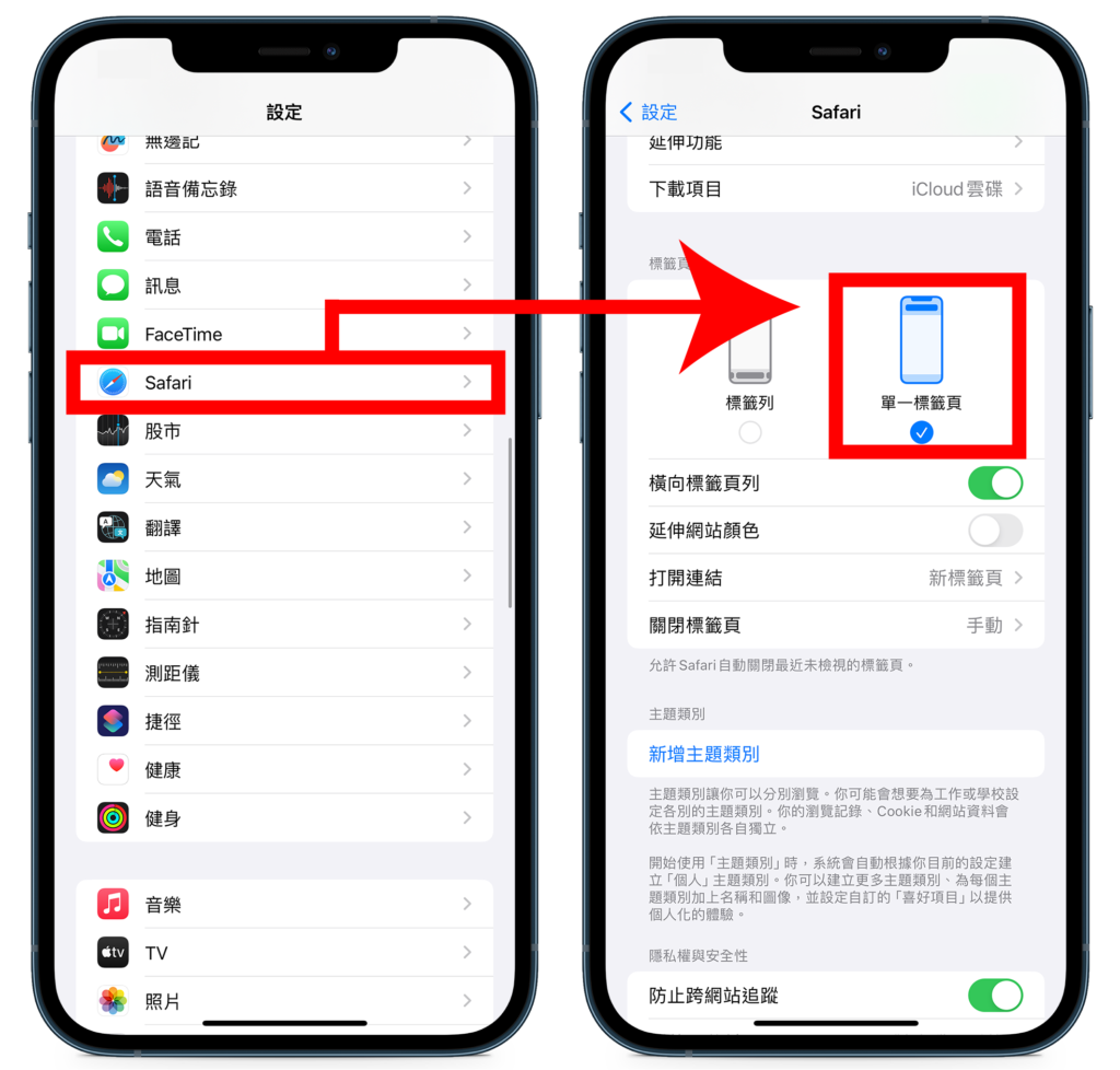 Safari 搜索列在下面不习惯！ 如何将网址列位置往上？