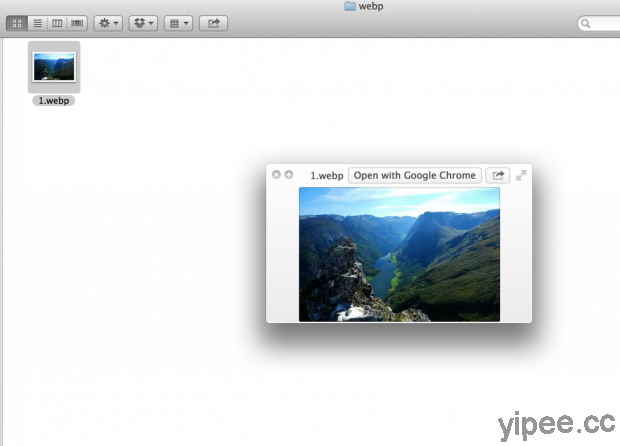 「 WebPQuickLook 」一行指令让 Mac 文件夹预览显示 WebP 图档