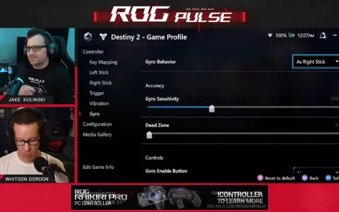 ROG Ally加入陀螺仪瞄准、自定义摇杆反应速率等多项新功能